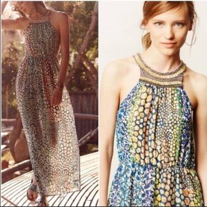 Anthropologie HD In Paris Mayacamas Beaded Maxi Dress